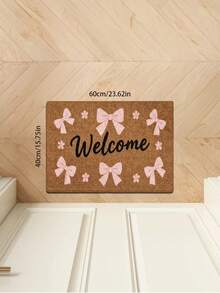 1pc Welcome Bowknot Entrance Doormat, Entryway Foot Mat, Home Hallway Doorway Rug, Home Decor, Door Mat, Small Carpet, Welcome Mat, Rug, Floor Mat, Outdoor Doormat, Kitchen Rug, Home Decor - Multicolor - View 15