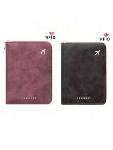 Zippered Passport Holder With ID And Credit Card Slots, Portable Foldable Storage Bag, Travel Essential Document Organizer, Fashion Design, Suitable For All Seasons, Travel Essential Accessory, Lightweight And Waterproof, Perfect For Airplane, Vacation, Summer Travel. - Multicolor - View 19