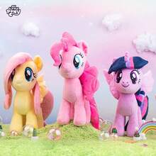 Hasbro My Little Pony 10英吋 Pinkie Pie/Applejack/Fluttershy/Rainbow Dash/Rarity/Twilight Sparkle 毛絨娃娃，創意動畫毛絨娃娃，完美禮物 - 彩色 - 查看 3