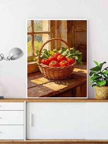 DIY Fresh Red Tomatoes In Basket (Frameless 8x12 / 16x20 Inches) Paint By Numbers Kit (Acrylic) Arts & Crafts For Adult Beginners, Home Wall Decor, And Unique Holiday Gifts For Kitchen Dining Room - Sets - View 4