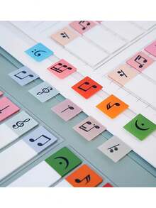 2 Packs (200 Sheets) Transparent Sticky Notes, Colorful Music Labels For Office Indexing And Marking, With Mini Music Notes, Reusable, Writable, Self-Adhesive Page Tabs, Suitable For Binders And Indexing. Back To School - Sticky Notes - View 7