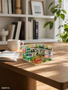 639 Pieces Of The Cozy Kitchen Indoor Building Block Set, Featuring Stove, Oven, Refrigerator And Other Furniture Components. It Is An Adult DIY Handicraft Making Puzzle. This Set Presents A Realistic Miniature Landscape Of A Family Kitchen. - Multicolor - View 15