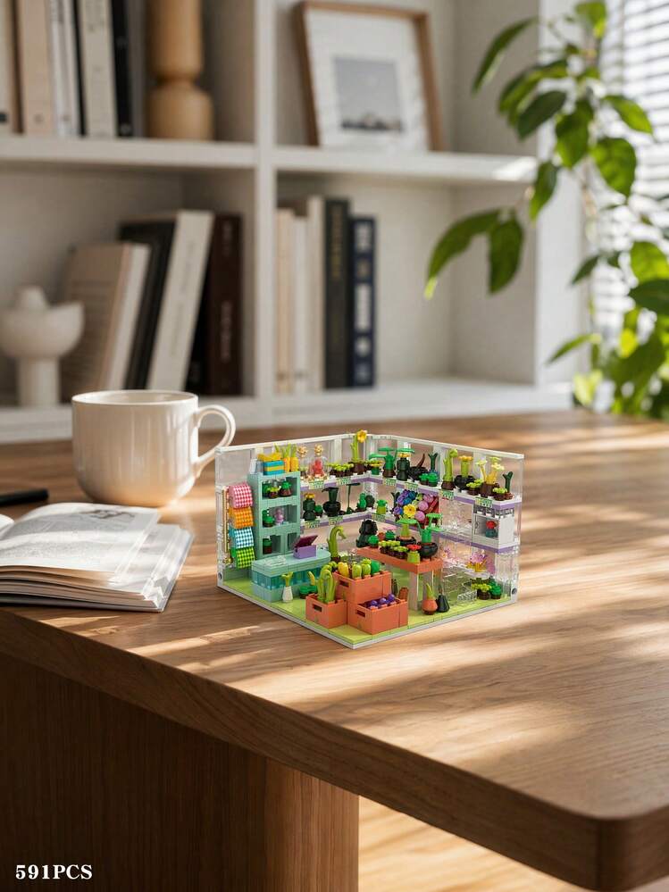 639 Pieces Of The Cozy Kitchen Indoor Building Block Set, Featuring Stove, Oven, Refrigerator And Other Furniture Components. It Is An Adult DIY Handicraft Making Puzzle. This Set Presents A Realistic Miniature Landscape Of A Family Kitchen. - Multicolor - View 15