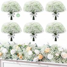 40PCS Starry Sky Simulation Flowers, Loose Starry Sky Simulation Flowers Real Touch Gypsophila White Fake Flowers For Wedding Bouquet Party Floral Arrangement Home Garden Decor - White - View 1