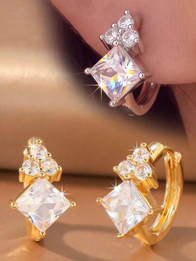 2 piezas/Juego Pendientes de Estilo Lujoso para Mujer Adecuados para Uso Diario, Citas, Fiestas Nocturnas, Ropa de Vacaciones
