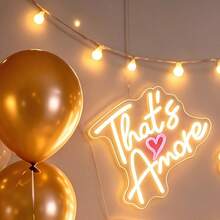 Đèn LED Neon chữ That's Amore hình trái tim, đèn trang trí tường tiệc cưới, biển hiệu phát sáng tạo không khí đám cưới dùng nguồn USB - Kiểu 1 - Xem 5