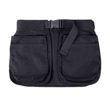 1pc Pure Black Waist Apron, Street Cargo Style Style Waterproof Polyester Rectangular Tool Waist Bag, With Quick-Release Buckle, Multiple Metal Snap Pockets, Adjustable Waist Belt, Multi-Functional Storage Work Waist Bag, Suitable For Barbers, Florists, Gardeners, Salon Stores, Daily Use, All Seasons - Multicolor - View 3