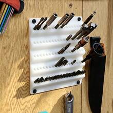 1PC Wall-Mounted Bit Storage Rack, 3D Printed Hex Bit Holder, Suitable For 6.3mm Bits, Can Hold 100 Bit Slots, Home Garage Screwdriver Tool Organizer Bracket - A - View 5