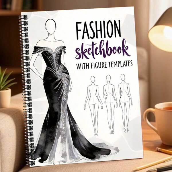 1pc, Fashion Designer Work Notebook, Essential For Designing Dresses, Clothing And More, Unleash Your Fashion Inspiration