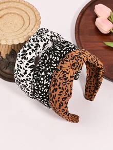 1pc Leopard Print Headband Hair Accessory, Autumn/Winter Casual Street Wear Headband - Multicolor - View 1