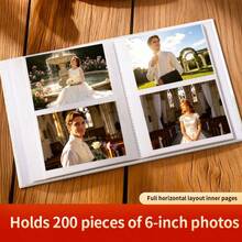1 Album ảnh phù hợp cho ảnh 4*6 inch, dung lượng lớn, thiết kế túi phong cảnh đầy đủ, 6 inch 200 ảnh, phù hợp để lưu trữ ảnh hẹn hò cặp đôi, ảnh check-in du lịch cặp đôi - A - Xem 2