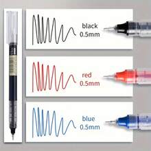 Quick-Dry Smooth Gel Pen, 0.5mm Fine Tip, Lightweight Plastic Body With Visible Cap, Suitable For School And Office Writing. Back To School Gift, Back To School Gift, Essential For School - A - View 5