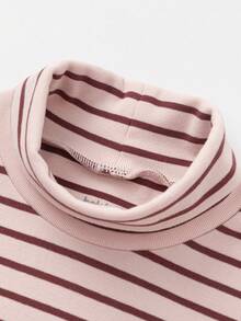 Balabala Unisex Tween Girl Striped Long‑Sleeve Base Shirt Soft Skin‑Friendly Fashion Top Cozy Versatile Inner Wear For Winter - Red Hue - View 6