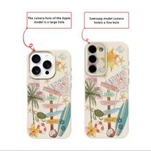 1pc TPU Material Beach Coconut Tree Turtle Pattern Phone Case Compatible With IPhone 17 Pro Max/17/16 Pro Max/15/13/12/11/ S20 FE/A15/S24/A55/ Note 11/Note 12/Note 13 Pro Full Coverage Anti-Drop Soft Shell Protective Cover - White - View 7