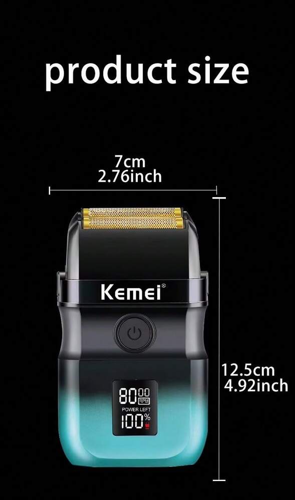2件組 Kemei 專業理髮器與剃鬚刀套裝 KM-1819/KM-T420，男士理容套組，附 LCD 數位顯示、無線理髮器、限位梳、USB 充電，送給男士的理想禮物 - 查看 7