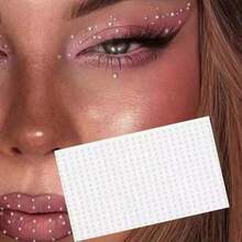 1/2/4/6/10/20pcs 2mm Pearl Face Rhinestone Stickers Hair Accessories Eyebrow Stickers Diamond Stickers - White - View 2