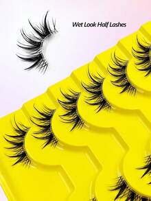 Asiteo 10 Pairs Half Eye Lashes,Wispy Fluffy And Crossed Natural Look False Eyelashes,3D Faux Mink Lashes Reusable,For Beginners Used Daily Makeup Extensions - Black - View 6