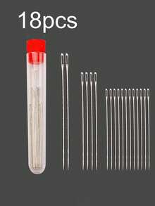 18pcs Multi-Function Large Hole Sewing Needle Set, Designed For Elderly, Extra Large Hole Needle Head, Suitable For Quilting, Fine Embroidery, Large Hole Embroidery And Cross Stitch, Ideal Choice For Embroidery - A - View 11
