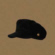 New 2025 Autumn/Winter Beret Hat, Vintage Navy Style Flat Top Newsboy Cap, Premium Feel, Korean Style Versatile Solid Color Polyester (Polyester) Hat For Women - Hat - View 6