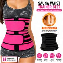 1pc Women's Adjustable Sauna Waist Trimmer, Sweat-Enhancing Waist Compression Wrap For Fitness, Sports And Body Shaping - Multicolor - View 6