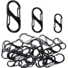 4/8Pcs Alloy Snap Lock Keychain, S-Shaped Alloy Carabiner, Suitable For Camping, Hiking And Other Activities - Multicolor - View 3