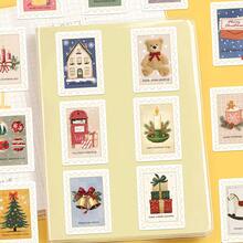 50pcs Christmas Vintage Stamps Stickers, For Water Bottles, Laptops, Notebooks, Phones, Luggage, Journals, Fridges - Multicolor - View 1