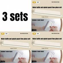 3pcs Premium Silicone Suction Cup Splash Guard Bathroom Sink Splash Guard Kitchen Sink Splash Guard Faucet Splash Guard Integrated Suction Cup Splash Guard Kitchen Countertop Splash Guard Bathroom Extended Sink Splash Guard Cleaning Countertop Glass Tile Squeegee Board Special Offer (Splash Guard + Squeegee Board 2pcs Set) - Water Baffle - View 13