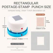 1 Inch Circle/Square/Heart/Bracket Magnetic Punch, Anywhere Punch, Everywhere Punch, Window Punch, Frame Punch, For Paper Crafting Scrapbooking Cards Arts - Rectangular Postage Stamp - View 6