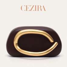 CEZIRA Fashionable Elegant Design PU Vegan Leather Hard Shell Evening Clutch Bag With Metal Handle For Women, Suitable For Banquet, Party, Date, Wedding Occasions - Multicolor - View 1