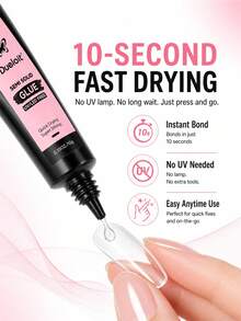 1/2pcs Upgraded Super Strong 10g Semi-Solid Nail Glue, Soft Nail Glue For Nail Tips - No UV Light Needed, Long-Lasting - 10g - View 3