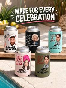 Mangas Personalizadas para Resfriador de Latas com Foto, Personalizadas com Foto do Rosto e Texto Personalizado, Suportes de Bebida Divertidos para Despedidas de Solteira, Viagens de Mulheres e Celebrações em Grupo, Lembrancinhas Hilárias para Apimentar sua Reunião com Tema de Noiva com sua Equipe. - Multicolorido - Visão 10