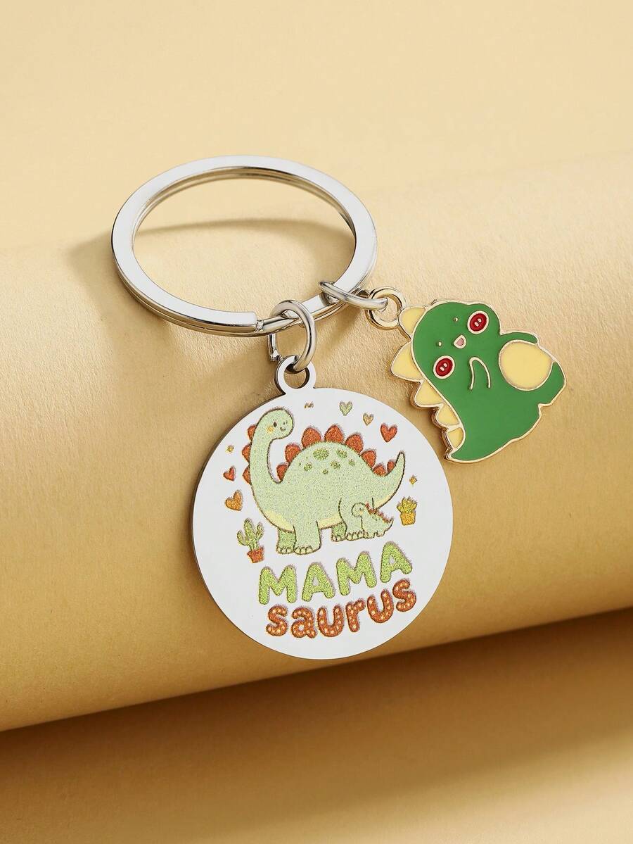 Mama Saurus Keychain Gifts For Mom Cute Dinosaur For Cool Mama Club Keyring Birthday Gifts For Women Lover Accessories - Multicolor - View 1