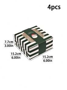 4/12pcs Christmas Theme Window Paper Dessert Boxes, Foldable Baking Packaging Boxes, Suitable For Halloween Cookies, Macarons, Tarts, Holiday Party Gift Empty Boxes - View 22