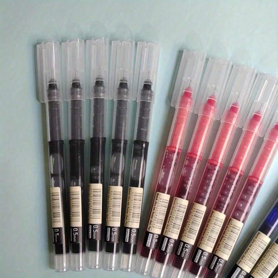 Quick-Dry Smooth Gel Pen, 0.5mm Fine Tip, Lightweight Plastic Body With Visible Cap, Suitable For School And Office Writing. Back To School Gift, Back To School Gift, Essential For School - A - View 1