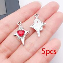 5/10/20pcs Silvery Plated Celestial Rhinestone Charms Sun Moon Star Heart Alloy Pendant For DIY Bracelet Necklace Earring Jewelry Making Findings - Multicolor - View 28