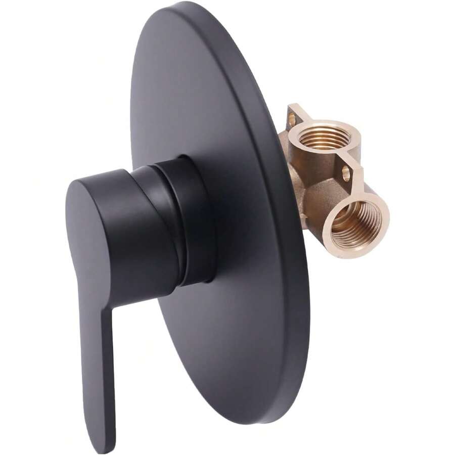 TodaySelling-BTGWall Mount Single Function Shower Faucet Control Valve Bath Mixer Bathroom Water Tap Hot & Cold Single Handle Tub Shower Valve Mixer Kit, Black[A Practical Gift Idea For You] - JZETA39LWDZY8=default - View 1