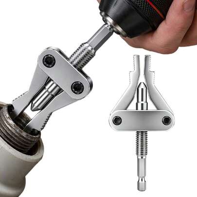 Extractor de rosca de tubería rota para tuberías de 1/2", 3/4", 1", accionado por taladro