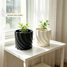 Spiral Rippled Flower Pot, Modern Minimalist Textured Succulent Planter, Suitable For Living Room, Window, Patio, Office Decoration, Beautiful Desktop Vase - Flower Pot - View 7