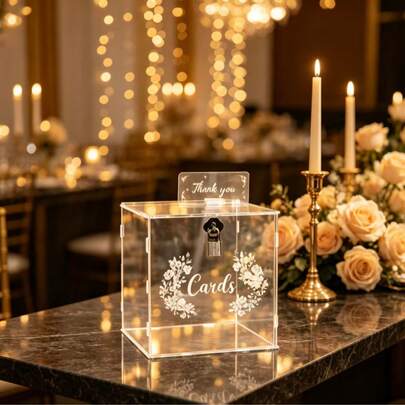 [High-End Custom]Transparente Hochzeitskartenbox, aus strapazierfähigem Material mit druck- und stoßfesten Eigenschaften, perfekt zum Aufbewahren von Karten bei Hochzeitsfeiern