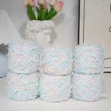 200g/4pcs 150g/3pcs Mixed Color Paper Yarn, Blue & Pink Soft Color With Glitter Paper, Lightweight With Strong Layered Texture. Suitable For Knitting Bags, Shawls, Decorative Accessories, Fresh & Dreamy, Fairy-Like - 200g/4pcs - View 7