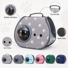 Portable Dual-Shoulder Cat Pet Bag Dog Backpack Outdoor Dog Book Bag Space Capsule For Teddy And Corgi - Multicolor - View 3