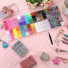 86000PCS Bedazzling Kit With 9 Boxes, Flatback Resin Rhinestones, Multicolor Sparkling Gems Set For Nail Art, Crafts, Clothing, Fabric, Phone Case - Multicolor - View 3