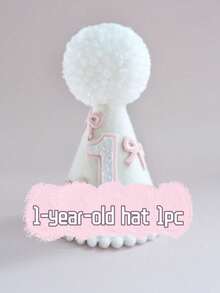 2/1件組 INS風蝴蝶結刺繡旗幟橫幅套組－1歲生日椅飾、派對拍照道具，適合兒童生日、嬰兒洗禮派對裝飾，粉色與白色蝴蝶結 Happy Birthday 派對裝飾 - 粉色 - 查看 10