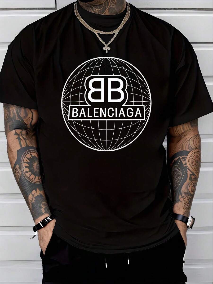 Men's Pure Cotton Short-Sleeved T-Shirt Casual Summer Regular Fit Comfortable Daily Wear Basic Tee - Black - View 1