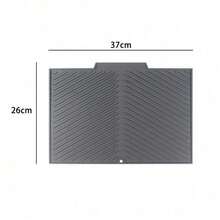 1pc Multi-Function Kitchen Drying Mat - Non-Slip, Quick Dry, Heat Resistant Rubber Mat For Dishes, Utensils And Cups - Gray, Water Control Design For Countertop And Bar, Kitchen Drying Mat | Rubber Drying Mat | 100% Rubber Covered - Grey - View 11