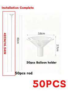 1/10/30/50pcs Transparent Balloon Stick Holder, Reusable White Decorative Stand With Cup - Christmas, Wedding, Birthday And Holiday Party Display Accessories, Suitable For Christmas, Birthday - Multicolor - View 15