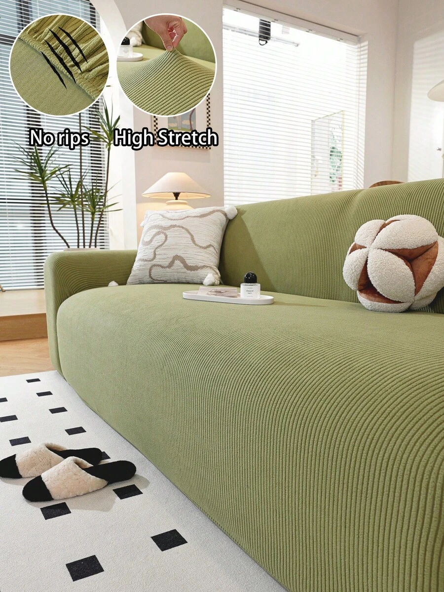 ZXZGM Thickened All-Season Universal Sofa Cover, One-Piece Elastic Pet-Scratch Resistant Machine Washable Fleece Fabric, Fits 1/2/3-4 Seater And Sectional Sofas, Includes Matching Pillowcase, Classic Bohemian Style Sofa Slipcover