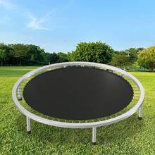 Black Replacement Trampoline Jumping Mat, Universal PP Bounce Mat With T‑Shaped Spring Puller Tool & V‑Hooks - 10FT - View 1