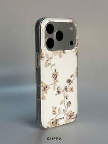 GIIPPA 1件花卉圖案設計手機殼，適用於Phone 17 Pro Max，相容於Phone 16 Pro Max、15 Pro Max、14 Pro Max，韓系高端時尚趣味手機殼，相容於11/12/13/14/15/16 Pro Max Plus，優雅設計適合男女使用，聖誕節、情人節、復活節、婚禮季和生日送給女友的完美禮物！ - 黃色 - 查看 3