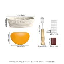 23cm Round/25cm Oval Bread Fermentation Basket Set, Includes Liner, Dough Scraper And Lame, Suitable For Handmade Sourdough Bread Fermentation Basket Set - - - View 8